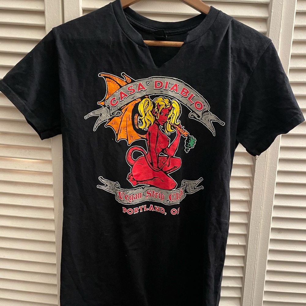 Vegan strip club Casa Diablo black skirt